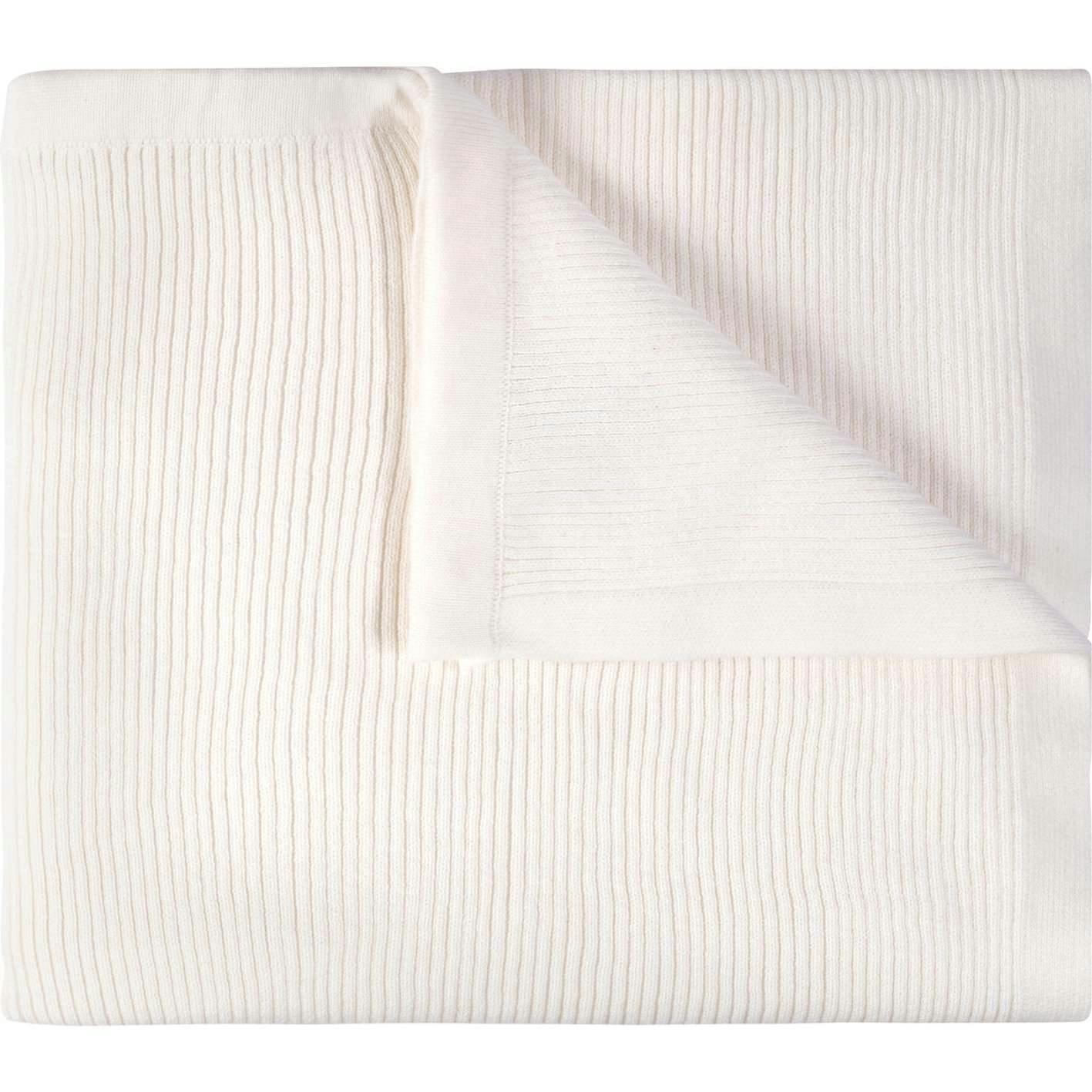 Ribbed Knit Blanket Ecru