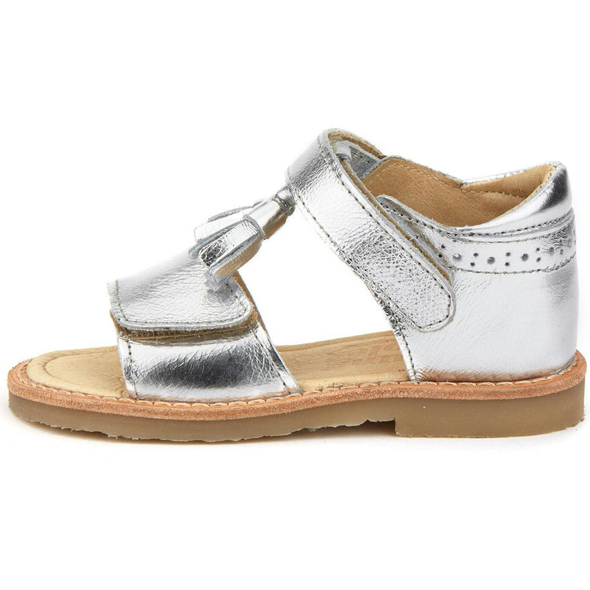 Flo Velcro Tassel Sandal, Silver