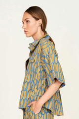 Kyoto Short Sleeved Shirt in Bluefish