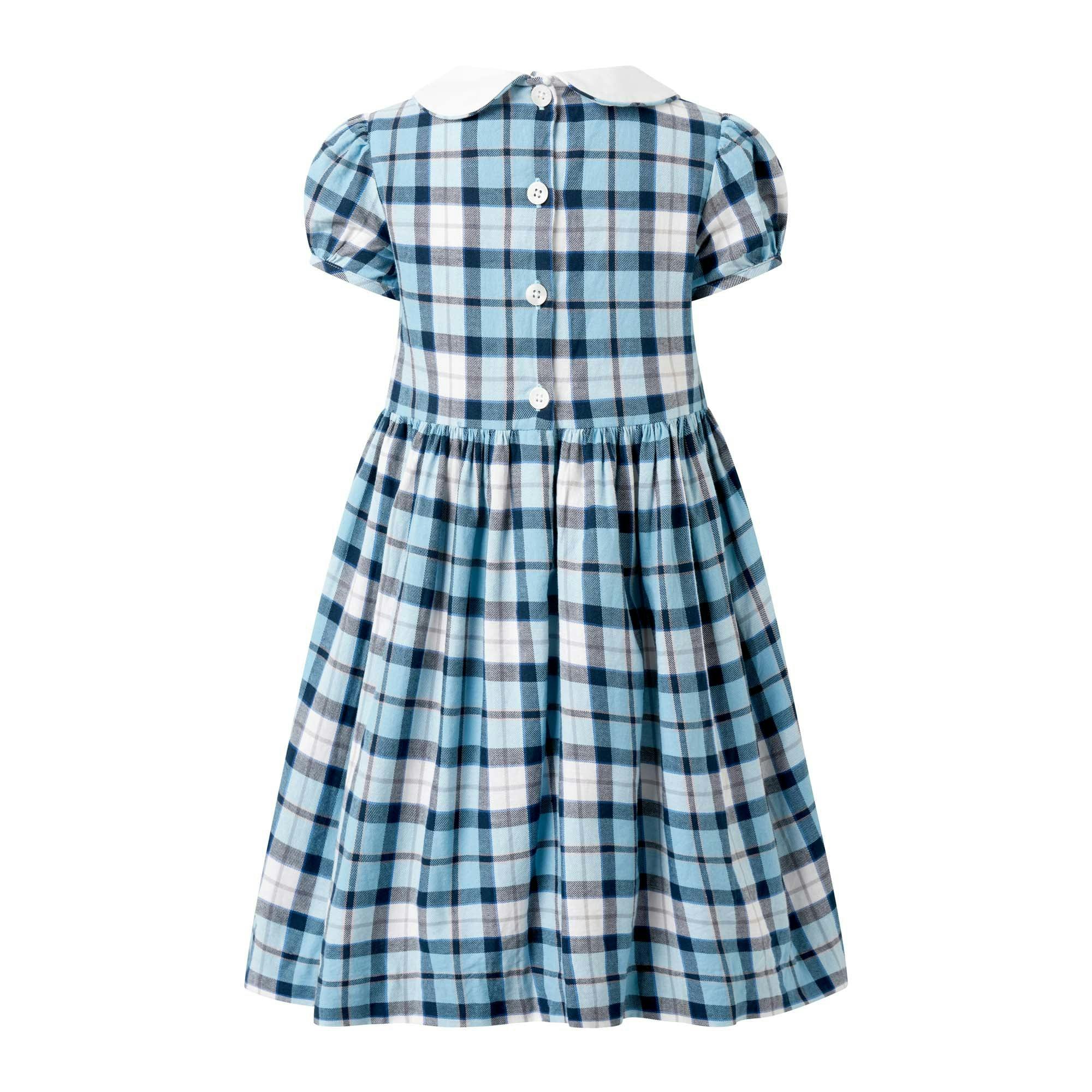 Blue Check Smocked Dress