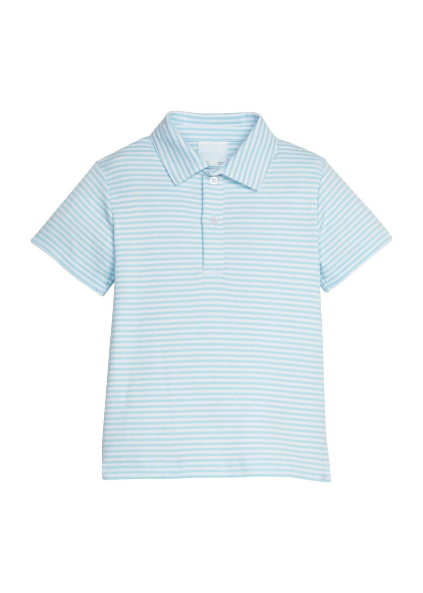 Short Sleeve Polo - Sky Stripe