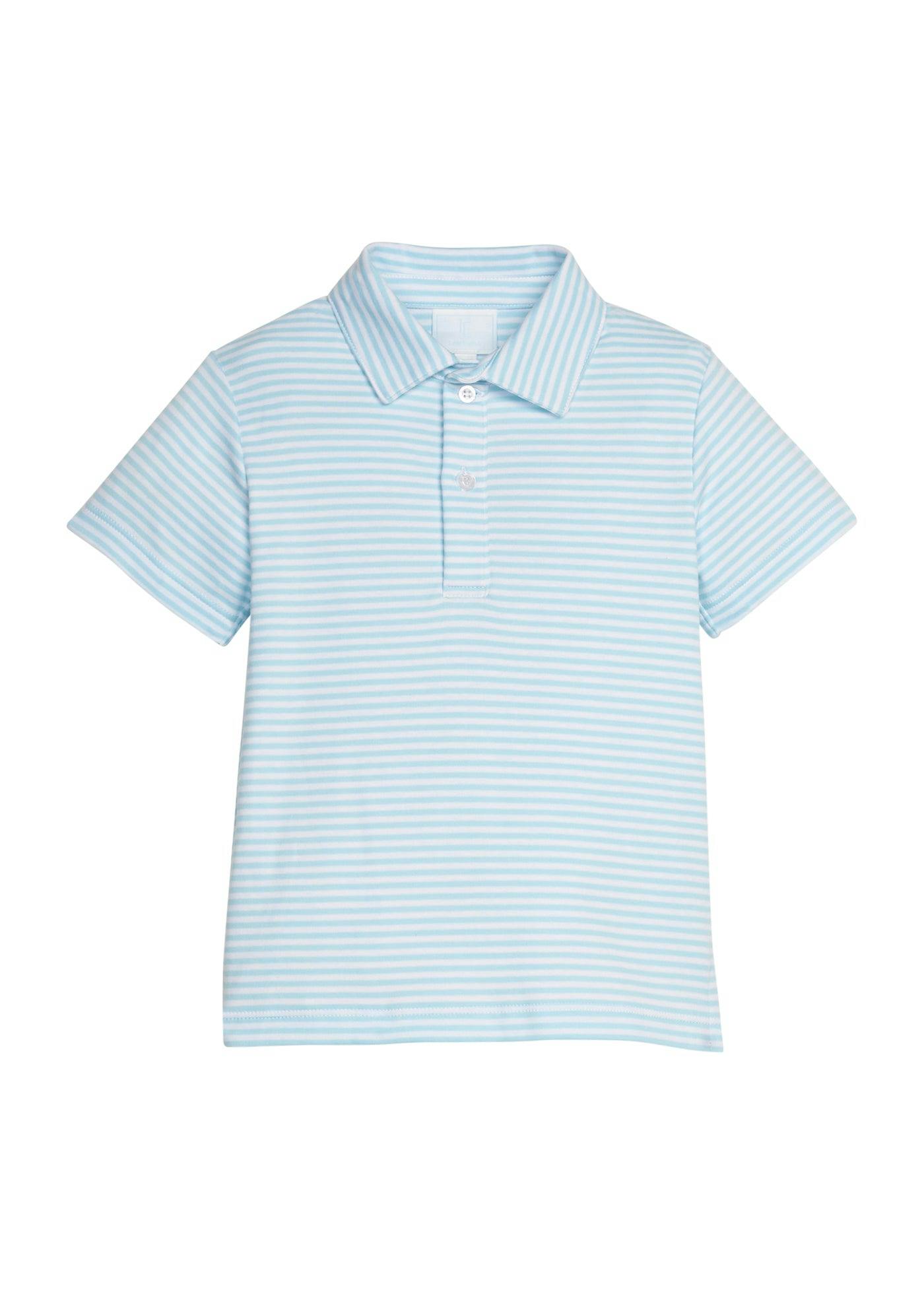 Short Sleeve Polo - Sky Stripe