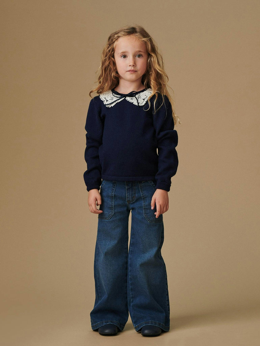 Blue Denim Enola Girl Wide Leg Jeans