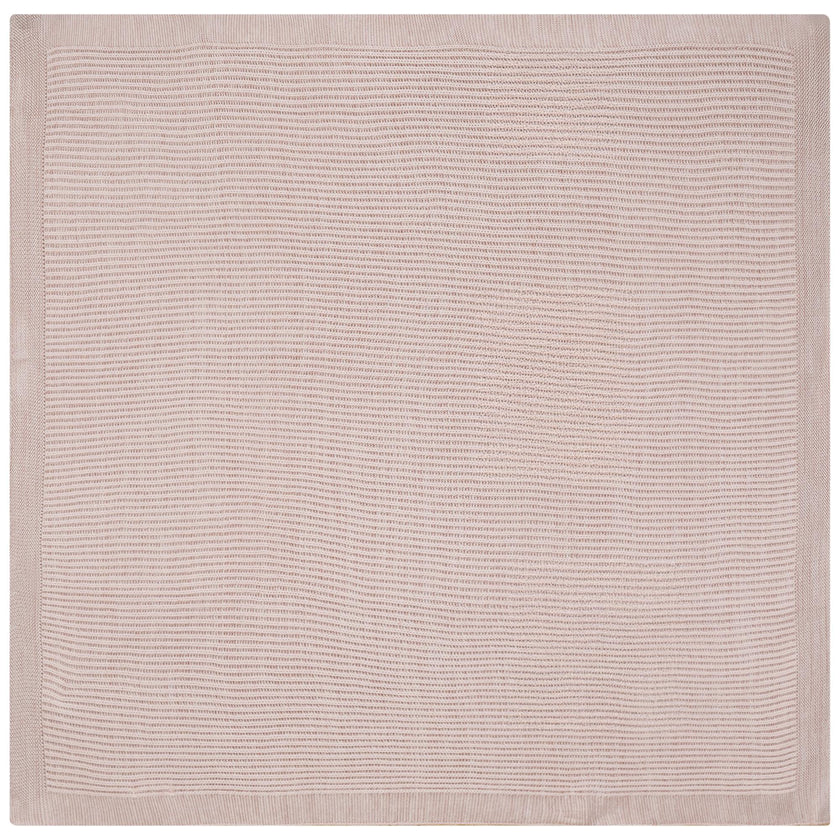 Knit Stitch Garter-Edge Cotton-Blend Blanket