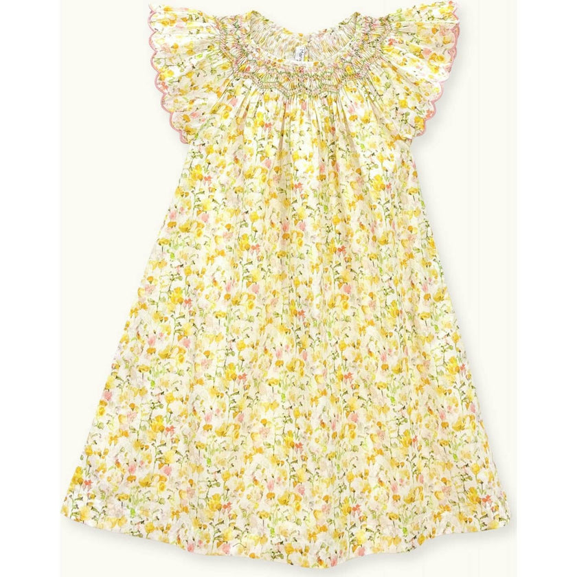Dress Stella Hand-Smocked In Liberty Inky Fields, Florals