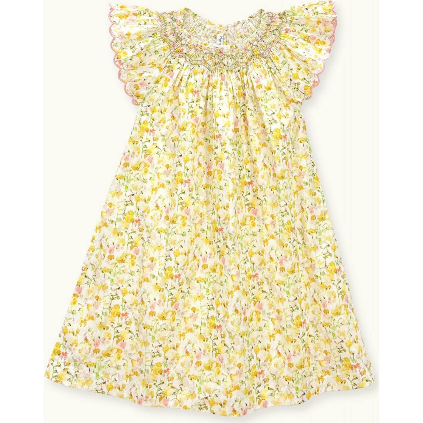 Dress Stella Hand-Smocked In Liberty Inky Fields, Florals