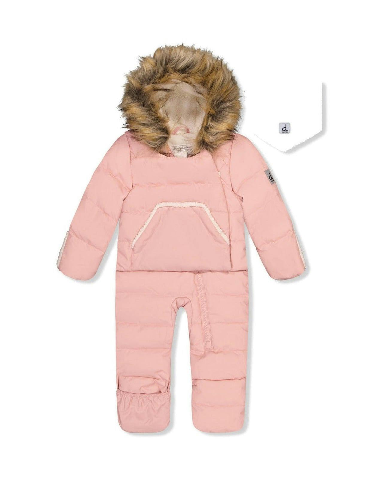 Baby Snug One Piece Snowsuit Adapted For Car Seats Pale Dusty Pink