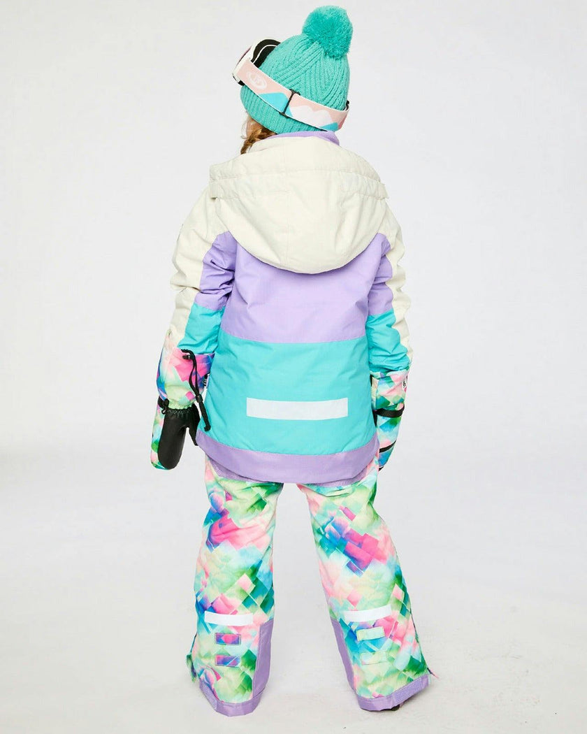 Two Piece Teknik Snowsuit Multicolored With A Diamond Pattern