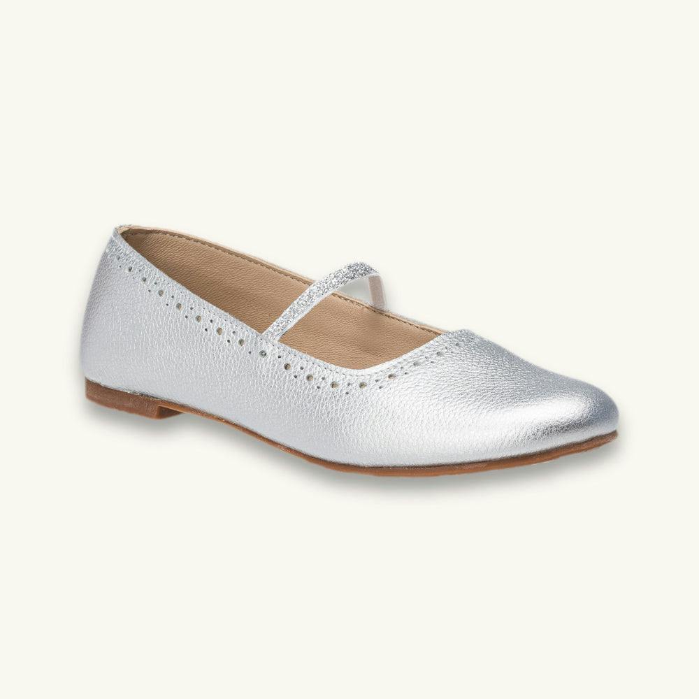 Sasha Ballerina Flat Silver