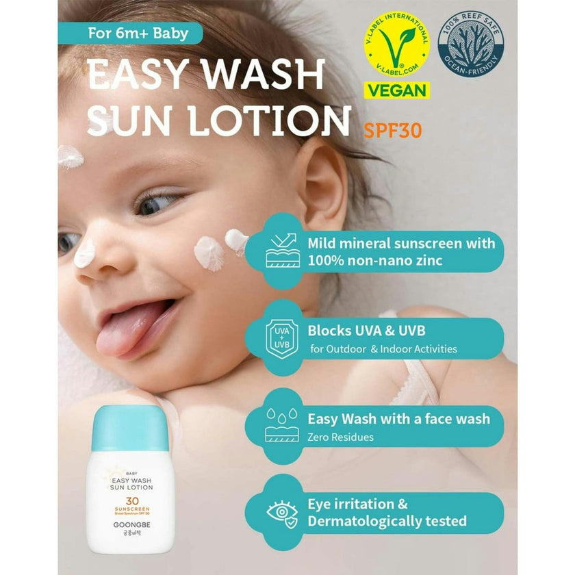 Baby Easy Wash Sun Lotion SPF 30 60g Set of 2