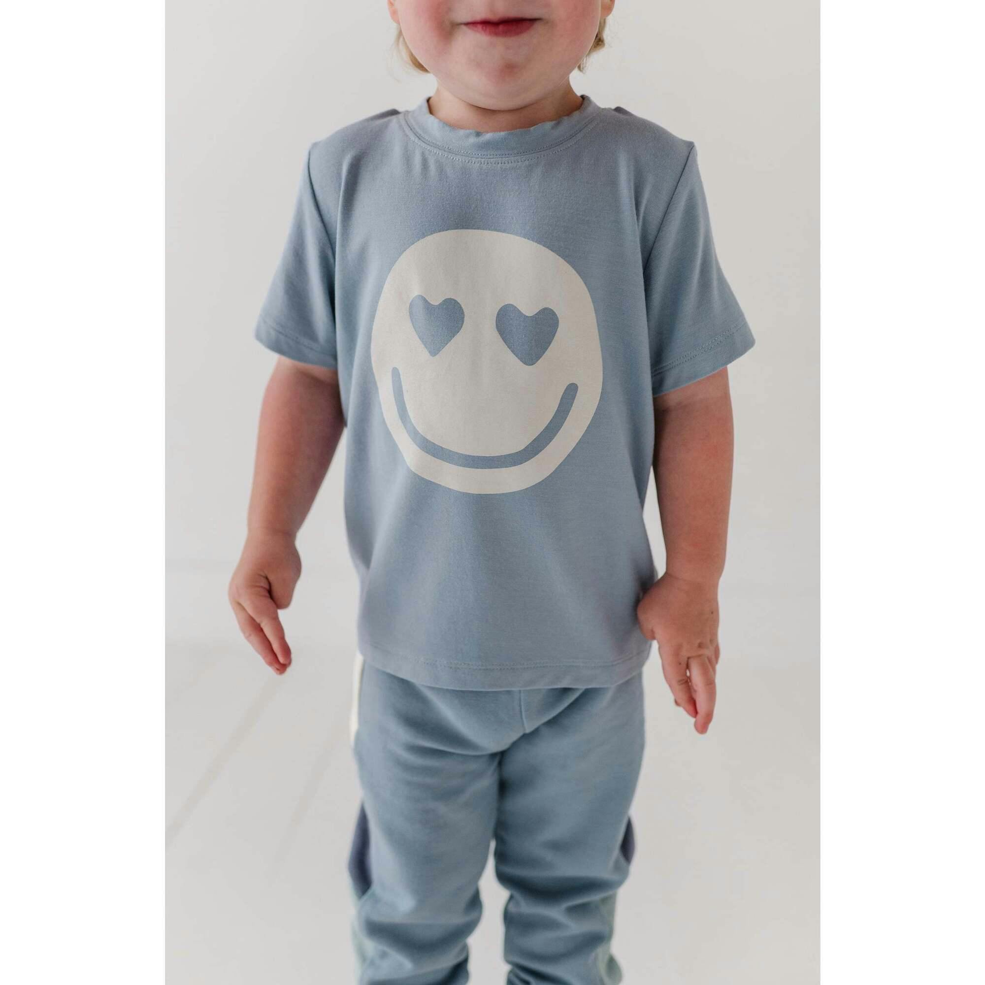 Boy's Short Sleeve Tee Heart Eyes Smile Face