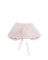 Pink Ribbon-Tie Faux Fur Collar