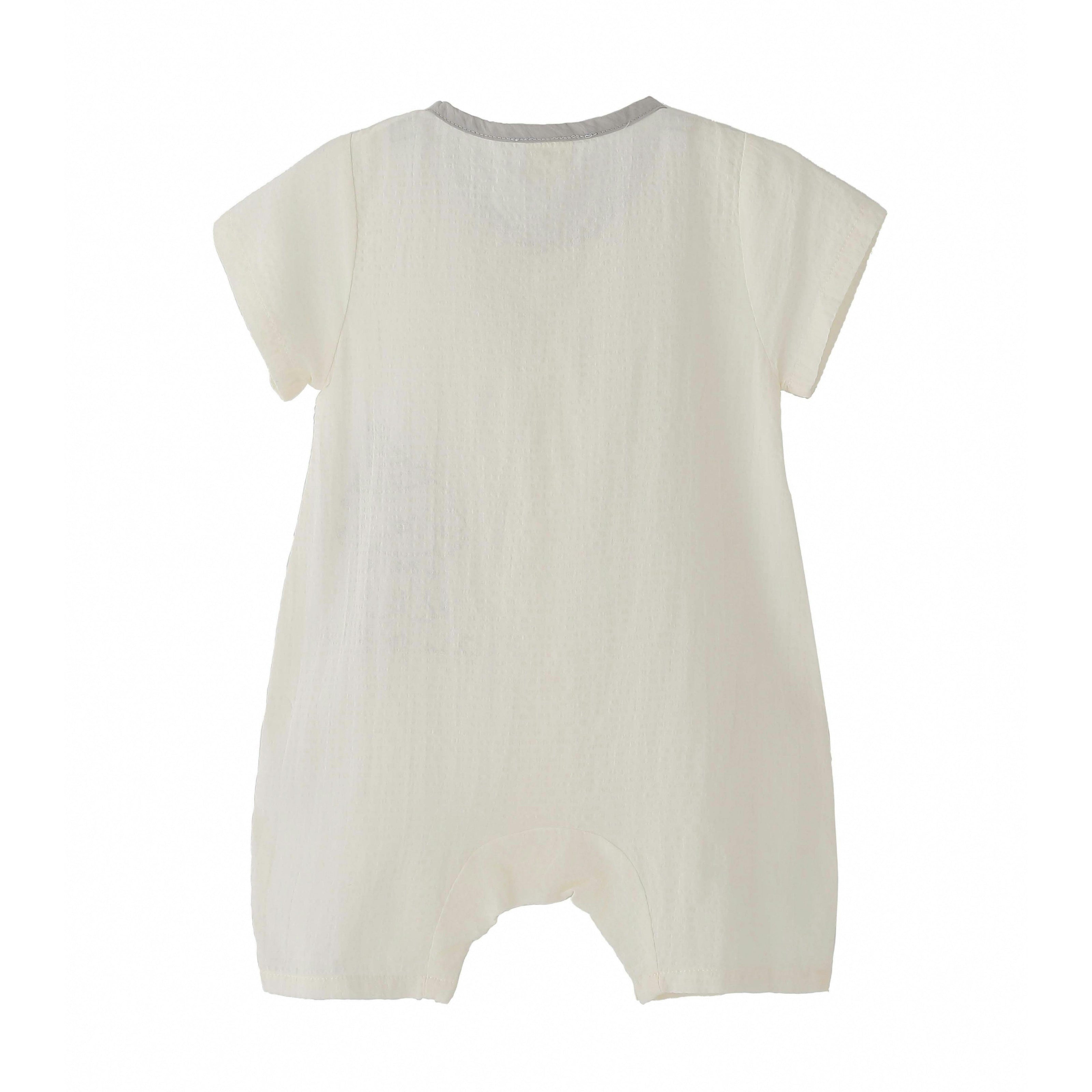 Cream Puppy Bow Romper