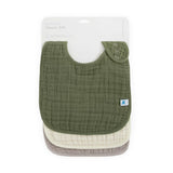 Cotton Muslin Classic Bib 3 Pack - Fern 2