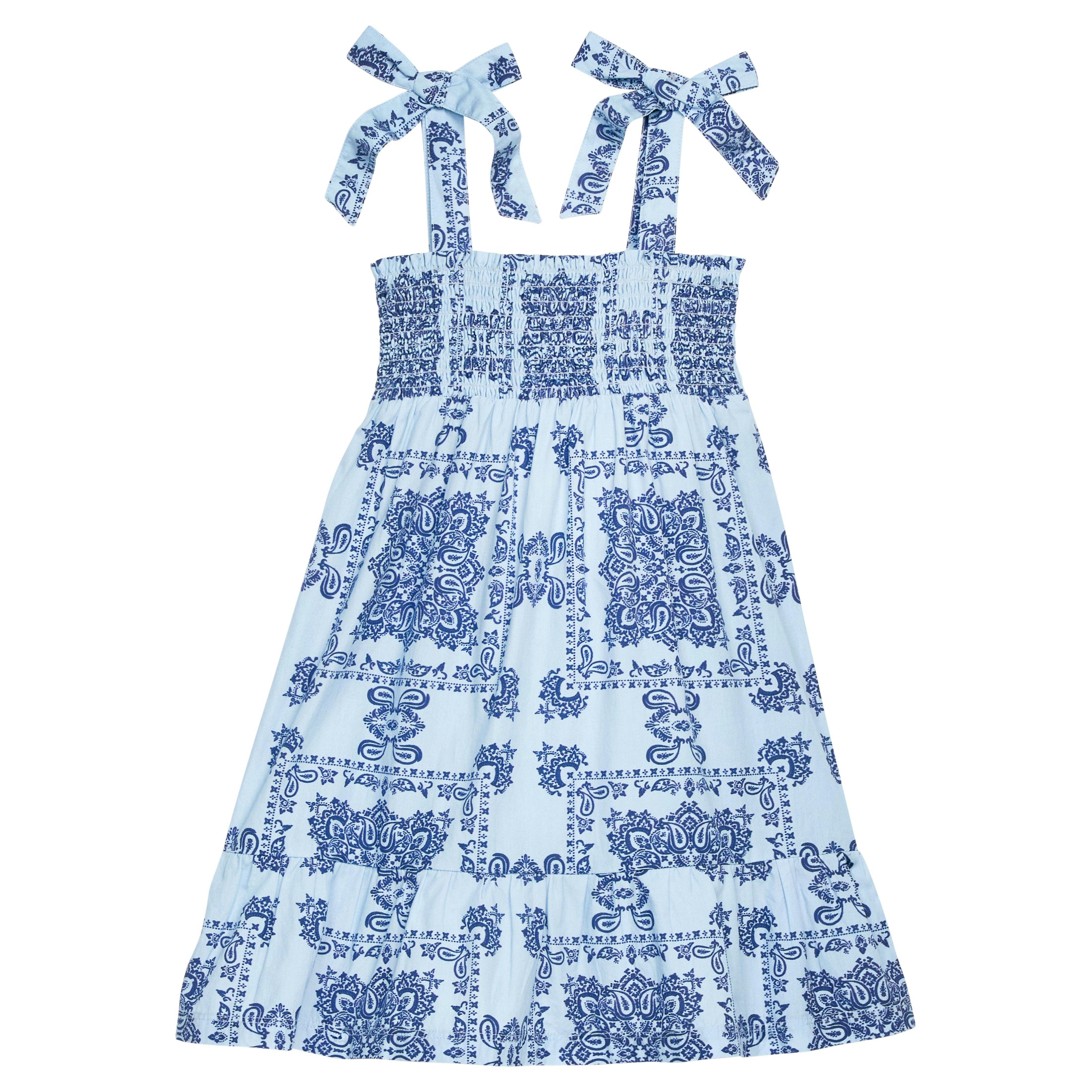 Wide Strap Lucy Dress - Boho Blue