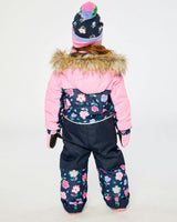 Kids One Piece Discover Snowsuit Blue Floral Print