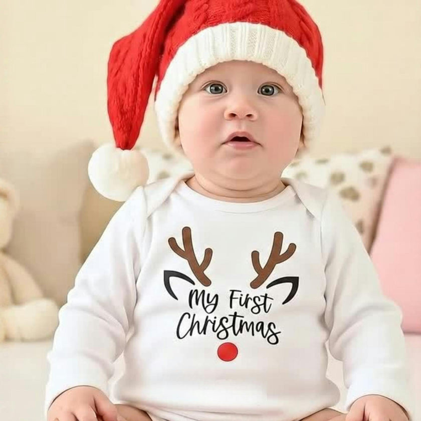 Baby Christmas Red Santa Hat Gift Set