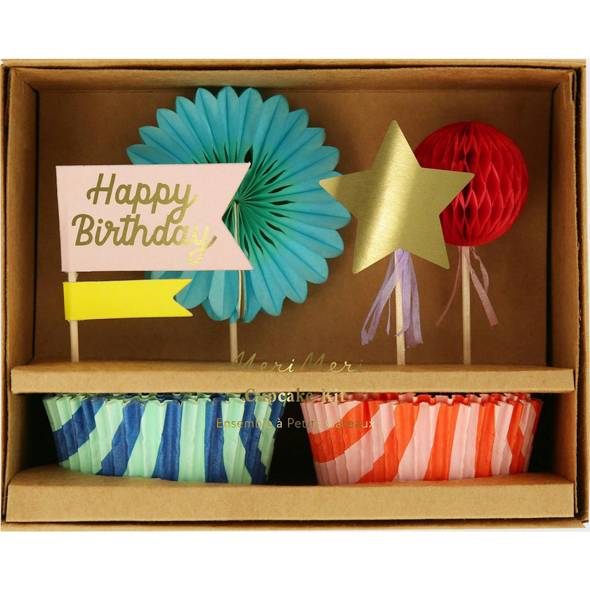 Stripe Party Cupcake Kit