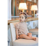 Striped Faux Tab Girls Romper