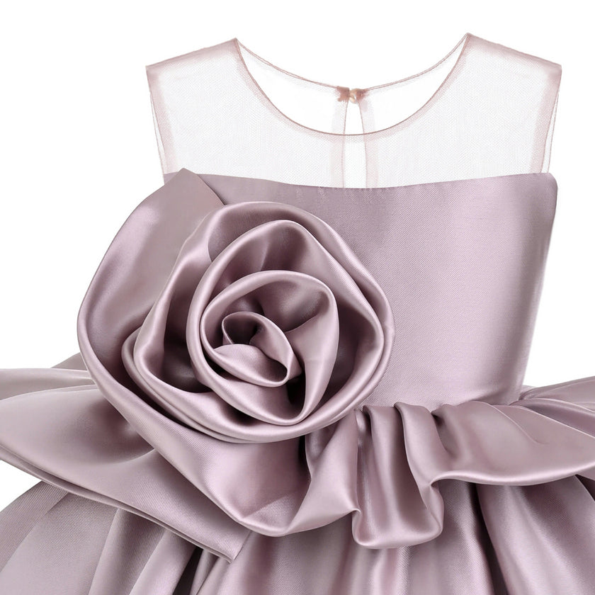 Pink Oriana Peplum Sculpted Rose Dress