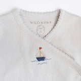 Pima Embroidered Bundle Set in Blue Boat