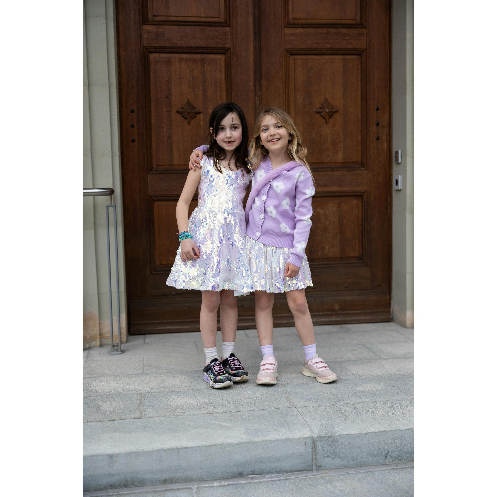 Sequins Skirt with Satin Waistband