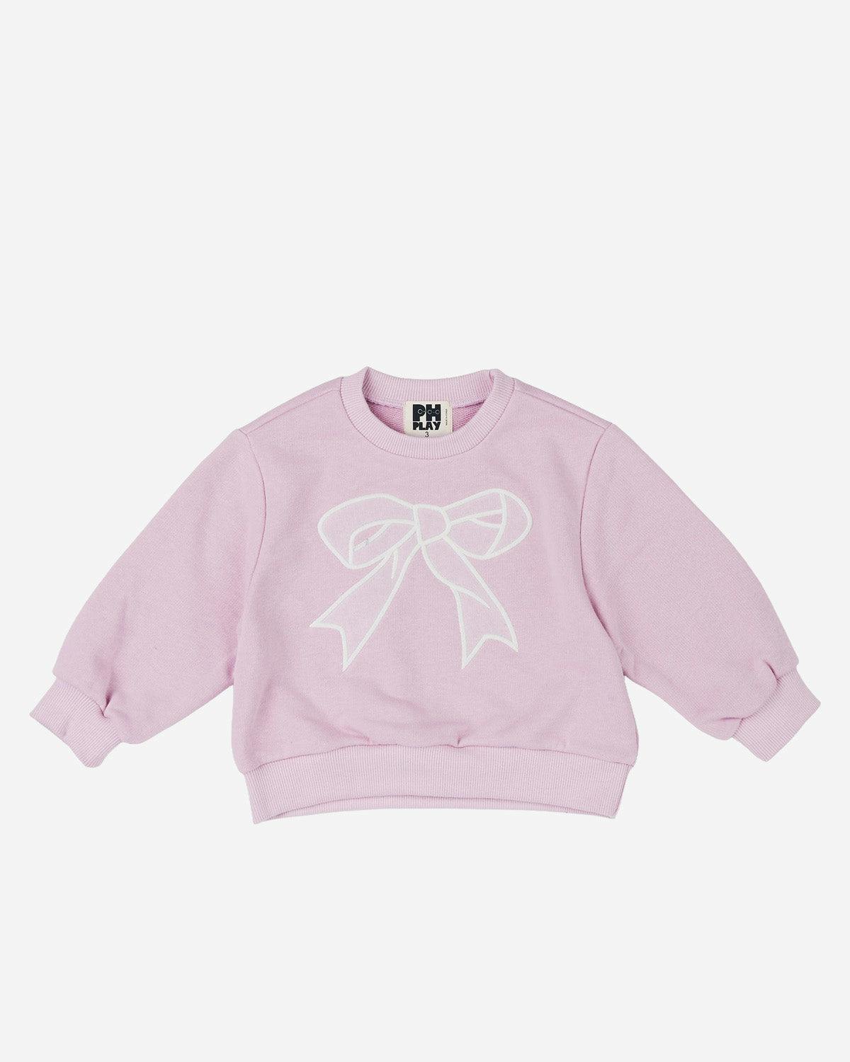 Lace Bow Sweatshirt Set