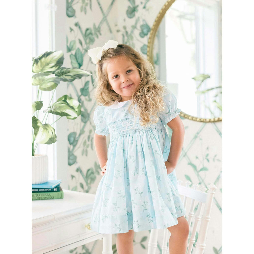 Collared Hydrangea Smocked Dress (FINAL SALE)