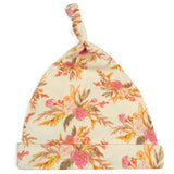 Vintage Floral Organic Cotton Knotted Beanie Hat