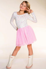 Simply Soft Long Sleeve Scoop Back Tulle Be Happy Dress