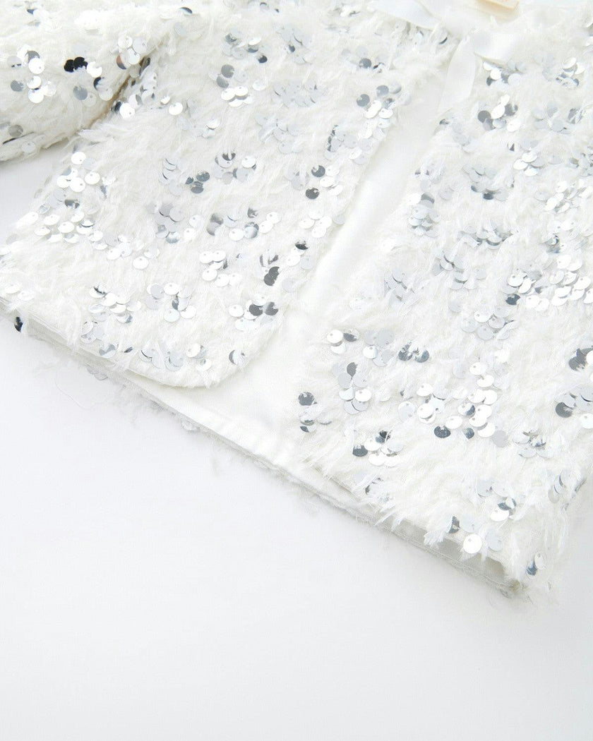 Chrissy Feather Sequin Jacket