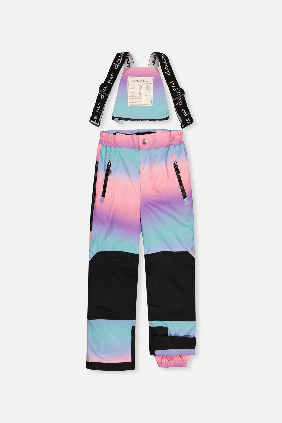Two Piece Play Snowsuit Purple Floral Print with Gradient Pants