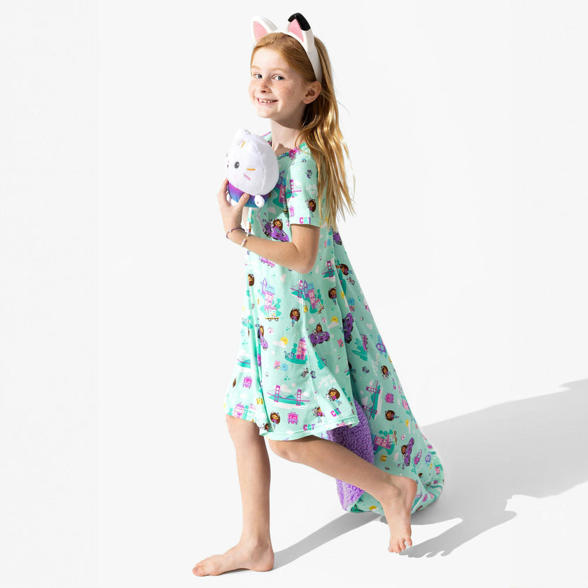 Gabby's Dollhouse: Cat Francisco Bamboo Girls' Short Sleeve Dress