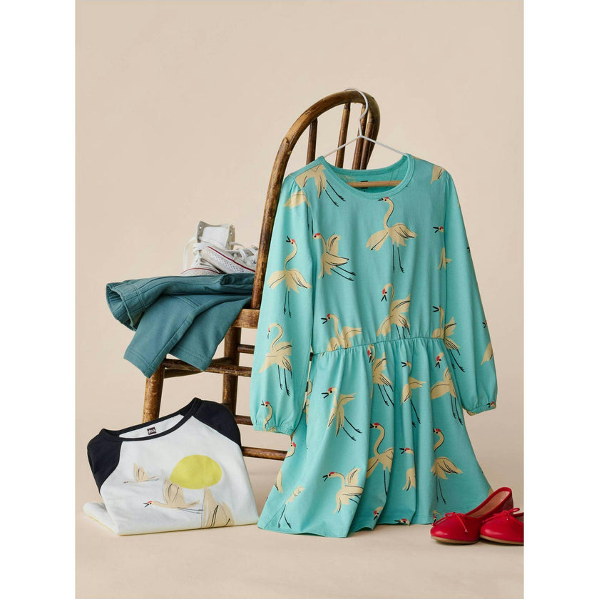 Blouson Sleeve Pocket Dress, Red