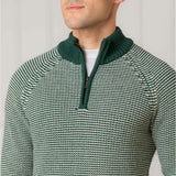 Men's Organic Half Zip Ski Pullover Sweater, Green