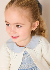 Hand Smocked Peter Pan Collar Short Sleeve Dress in Sky Blue (12mths-10yrs)