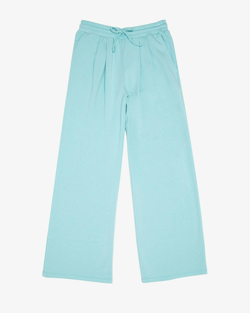 French Terry Pleated Wide Leg Pant