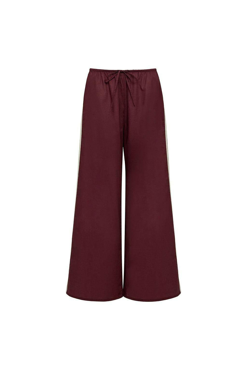 Sporty Drawstring Wide-Leg Pant