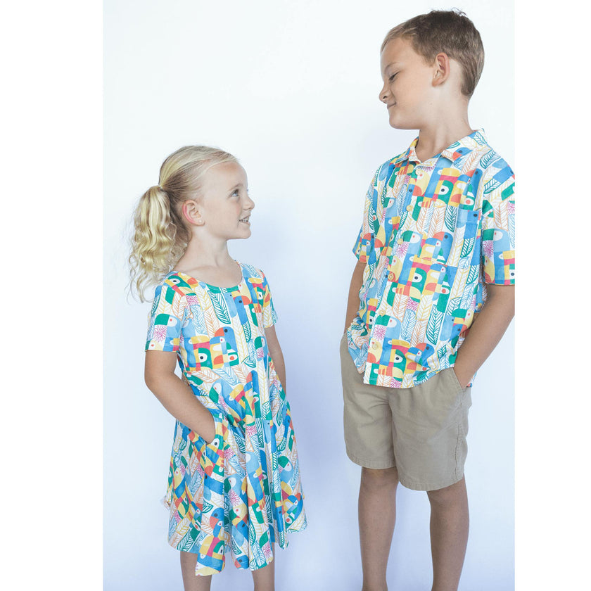 Cory baby's & kids' short sleeves button down collar shirt