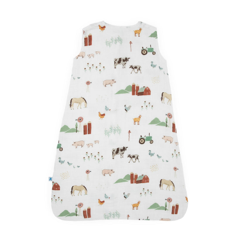 Cotton Muslin Sleep Bag - Farmyard