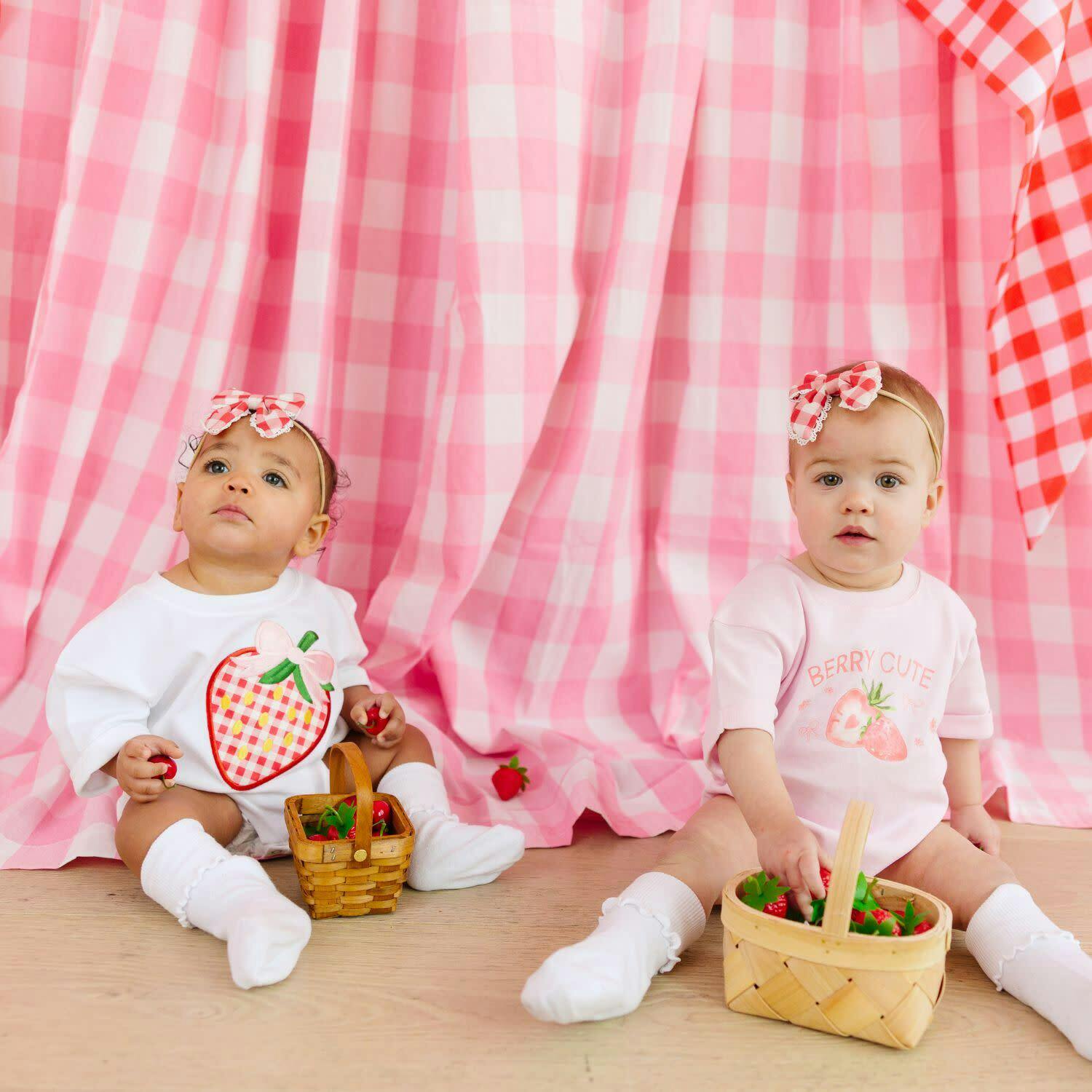 Berry Cute Strawberry Short Sleeve Romper - Ballet