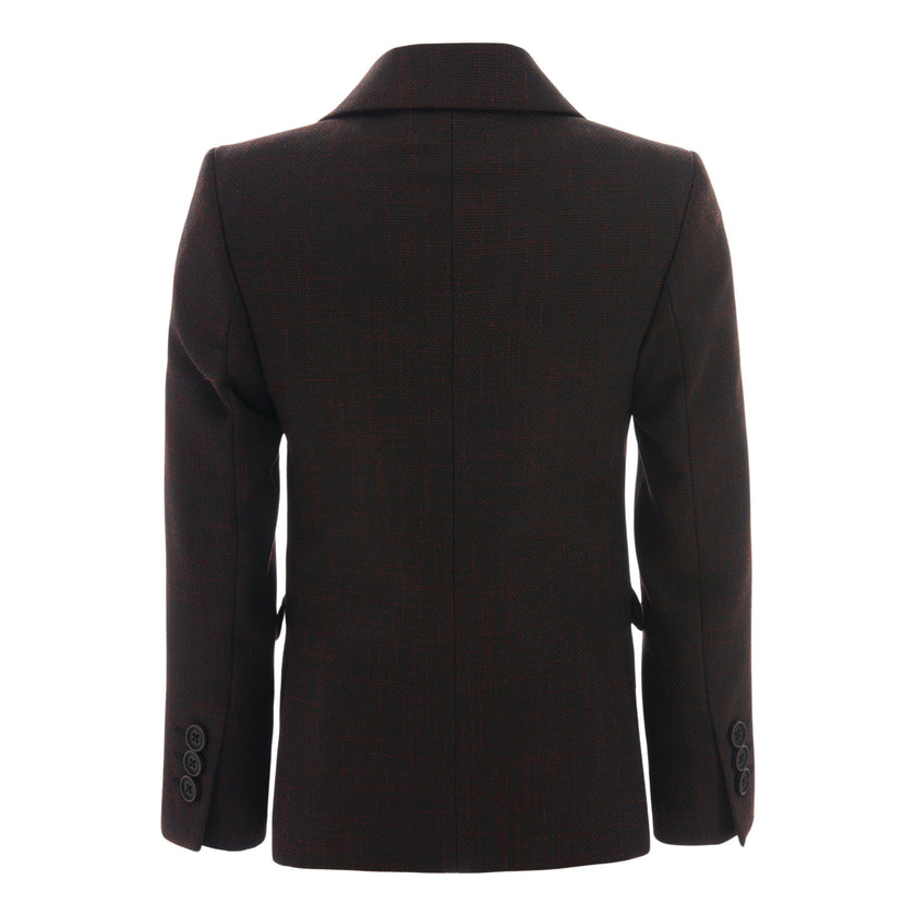 Red Bordeaux Peak Lapel Blazer