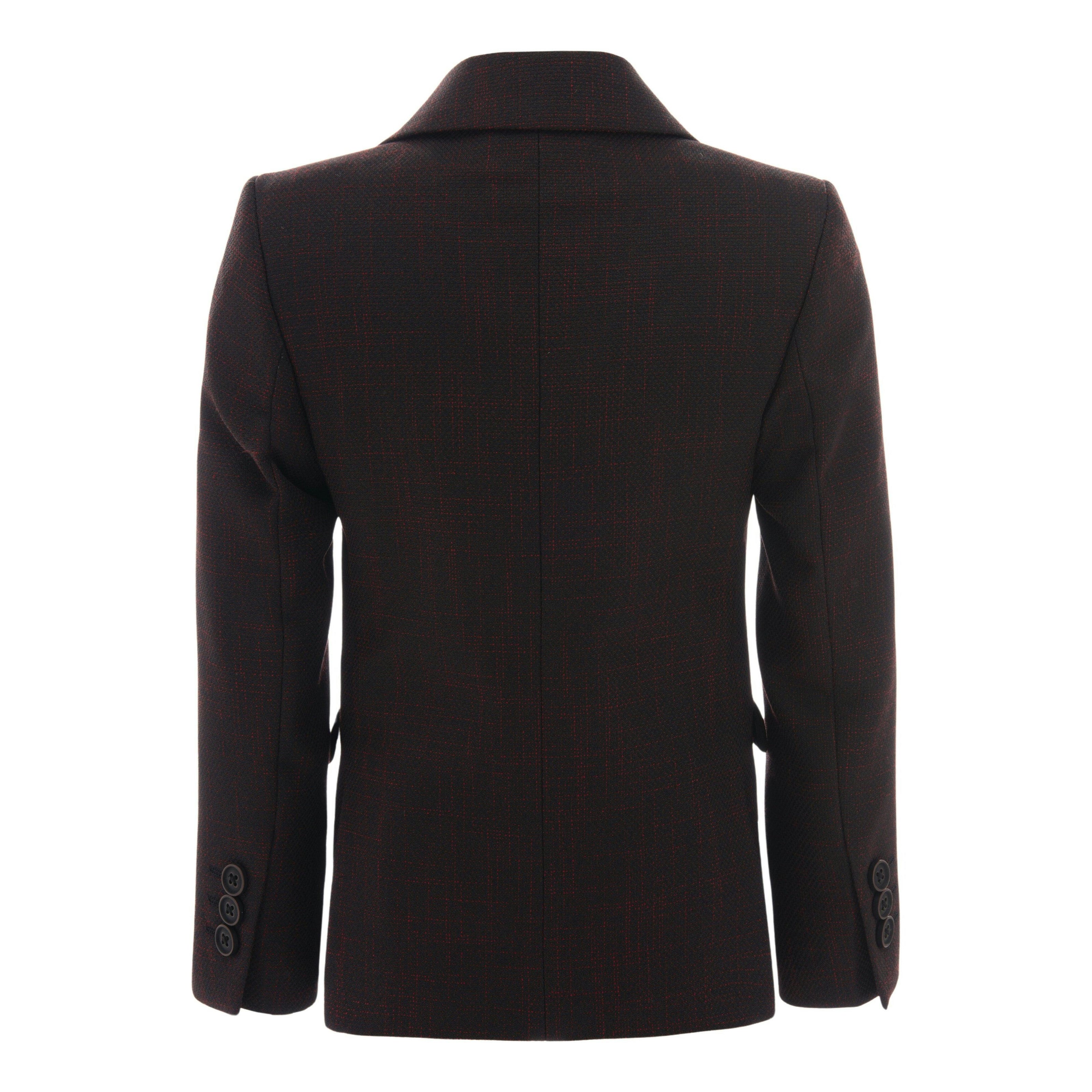 Red Bordeaux Peak Lapel Blazer