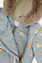 Baby Two Piece Snowsuit Blue Animal Print