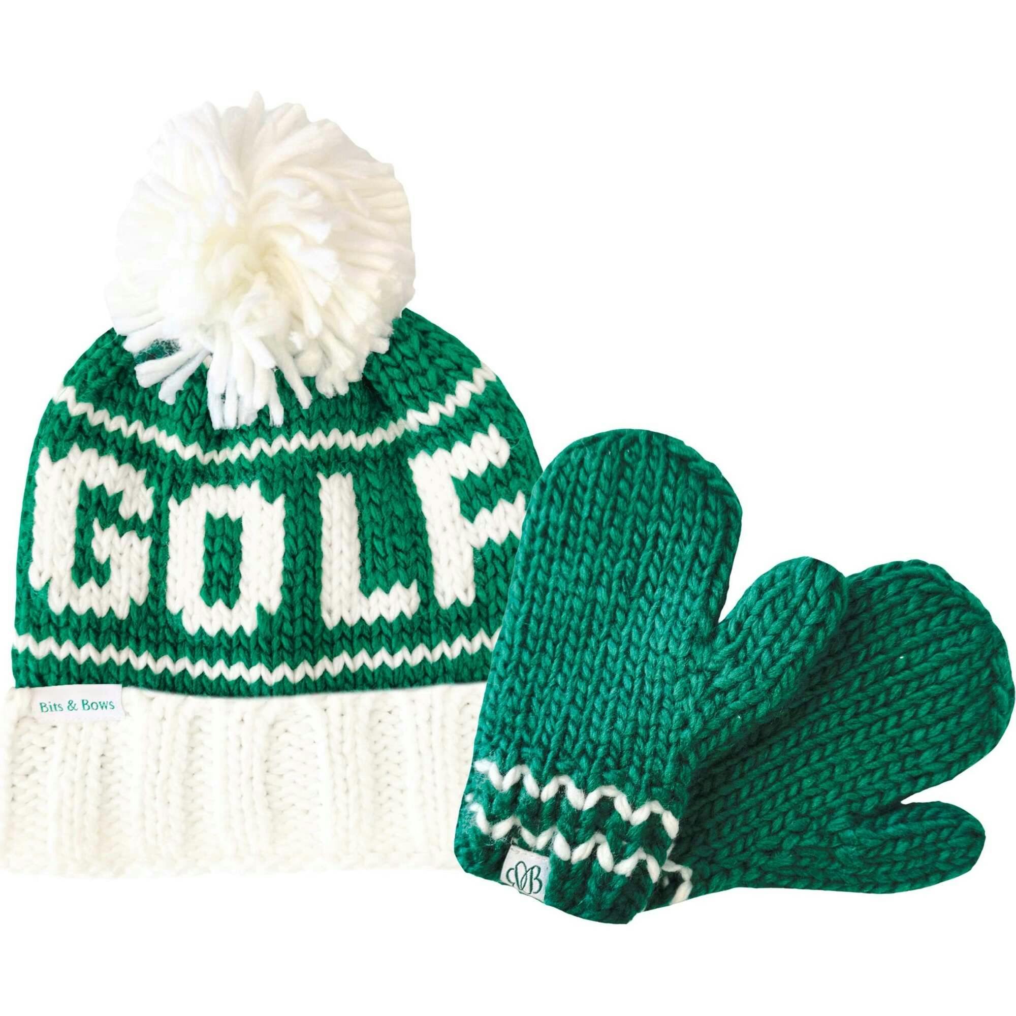 Knit Mittens - Green