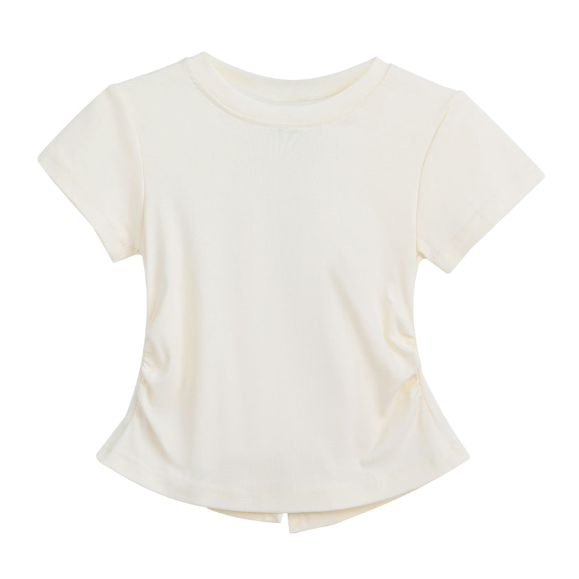 White Tee with Bow Back