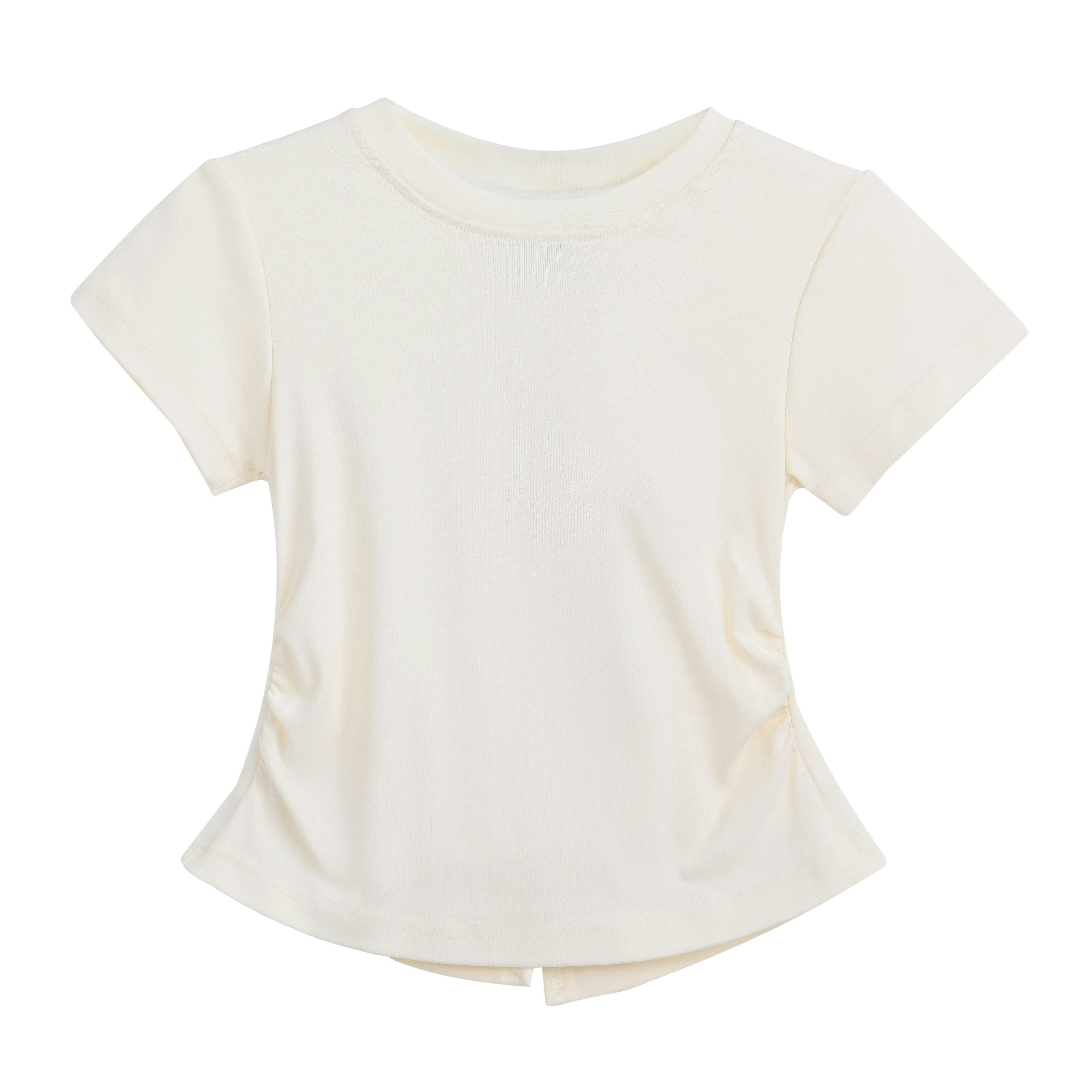 White Tee with Bow Back