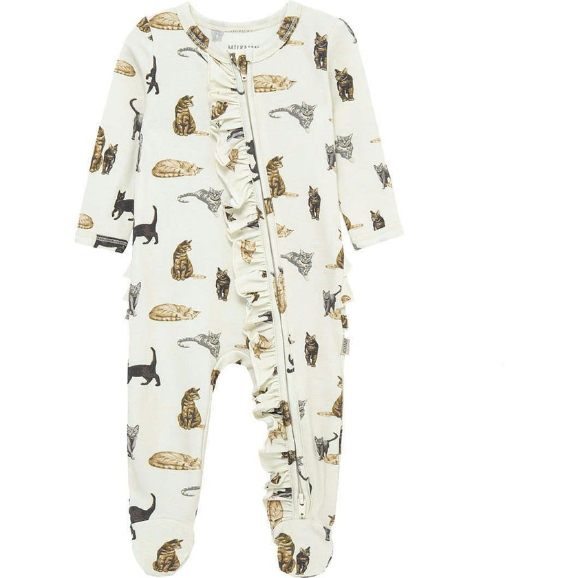 Cotton Stretch Ruffle Footed Romper