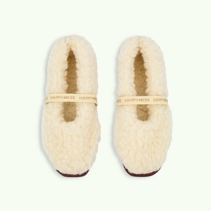 women's merino wool slippers - butter yellow