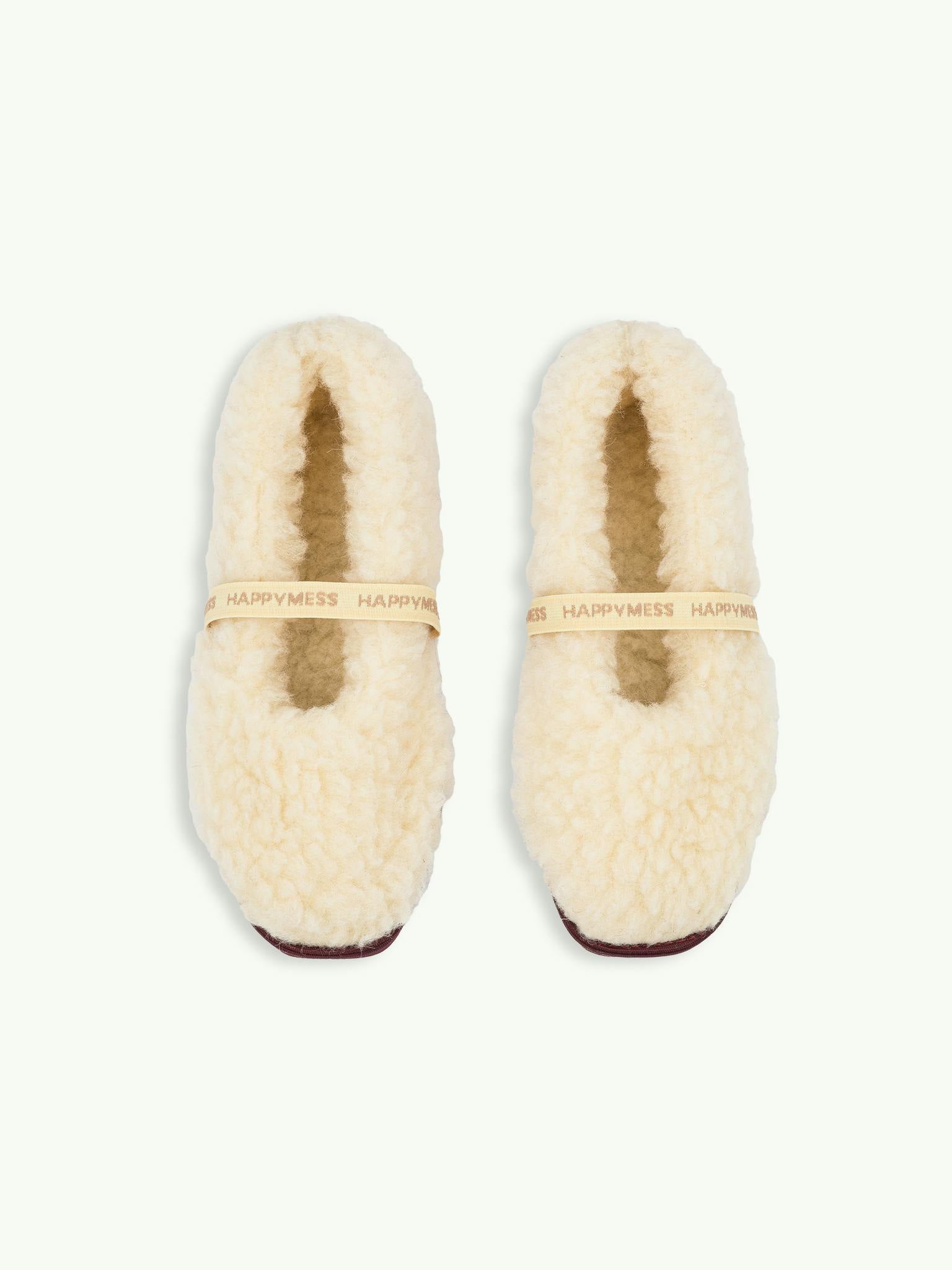women's merino wool slippers - butter yellow